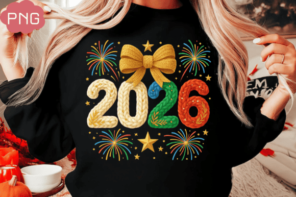 Download Faux Yarn New Year 2026 Png Design, 2026 - New year Collection