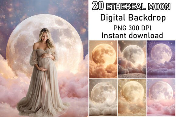 Download Ethereal Dreamy Moon Digital Backdrops - Premium Bundle