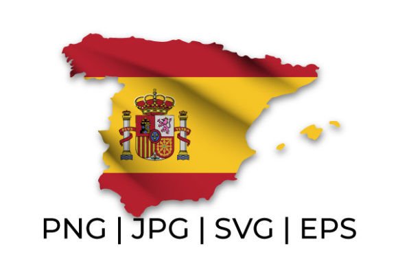 Download Spain Waving Flag and Map Graphics - Map graphics Collection
