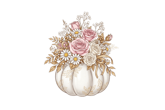 Download Floral Pumpkin Vase Autumn Decor Art - Pumpkin Collection