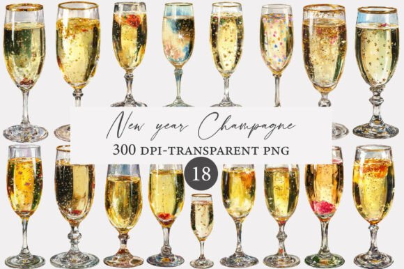 Download New Year Champagne Clipart - New year Collection
