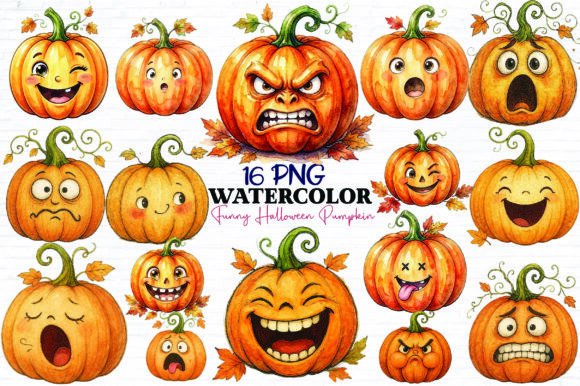 Download Funny Halloween Pumpkin Clipart Bundle - Pumpkin Collection
