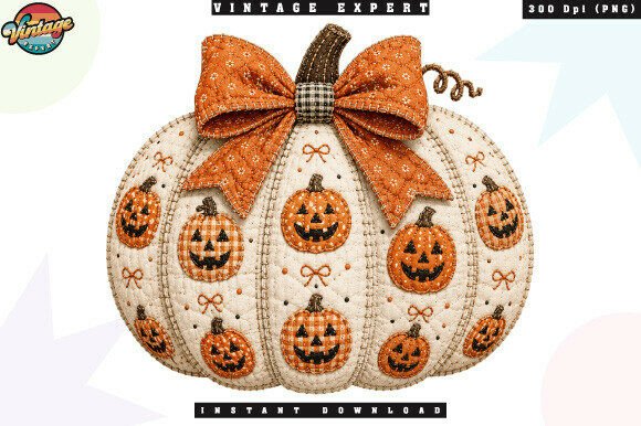 Download Halloween Pumpkin Bow Patchwork PNG - Pumpkin Collection