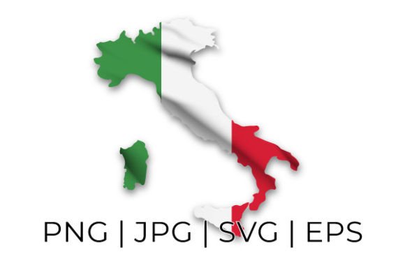Download The Italy Waving Flag and Map Graphics - Map graphics Collection