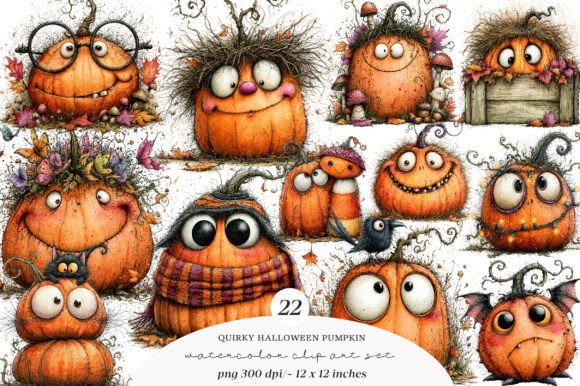 Download Whimsical Quirky Halloween Pumpkin Png - Pumpkin Collection